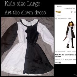 Kids large art the clown costume dress w collar $20