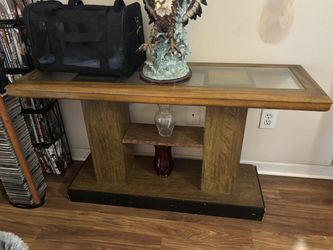Wood & Glass Sofa / Console Table
