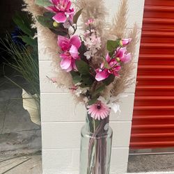 Floor Vase & Faux Flowers