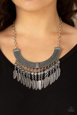 Fierce in Feathers Silver Necklace