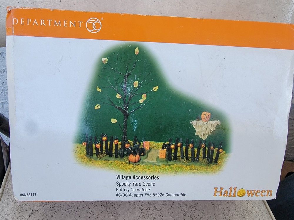 Dept 56 Halloween Spooky Yard Scene- Brand New, Lighted Accessory, Retired/ Rare