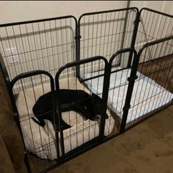 Heavy Duty Metal Dog Playpen with Locking Gate – 47” x 24” x 24” – Black