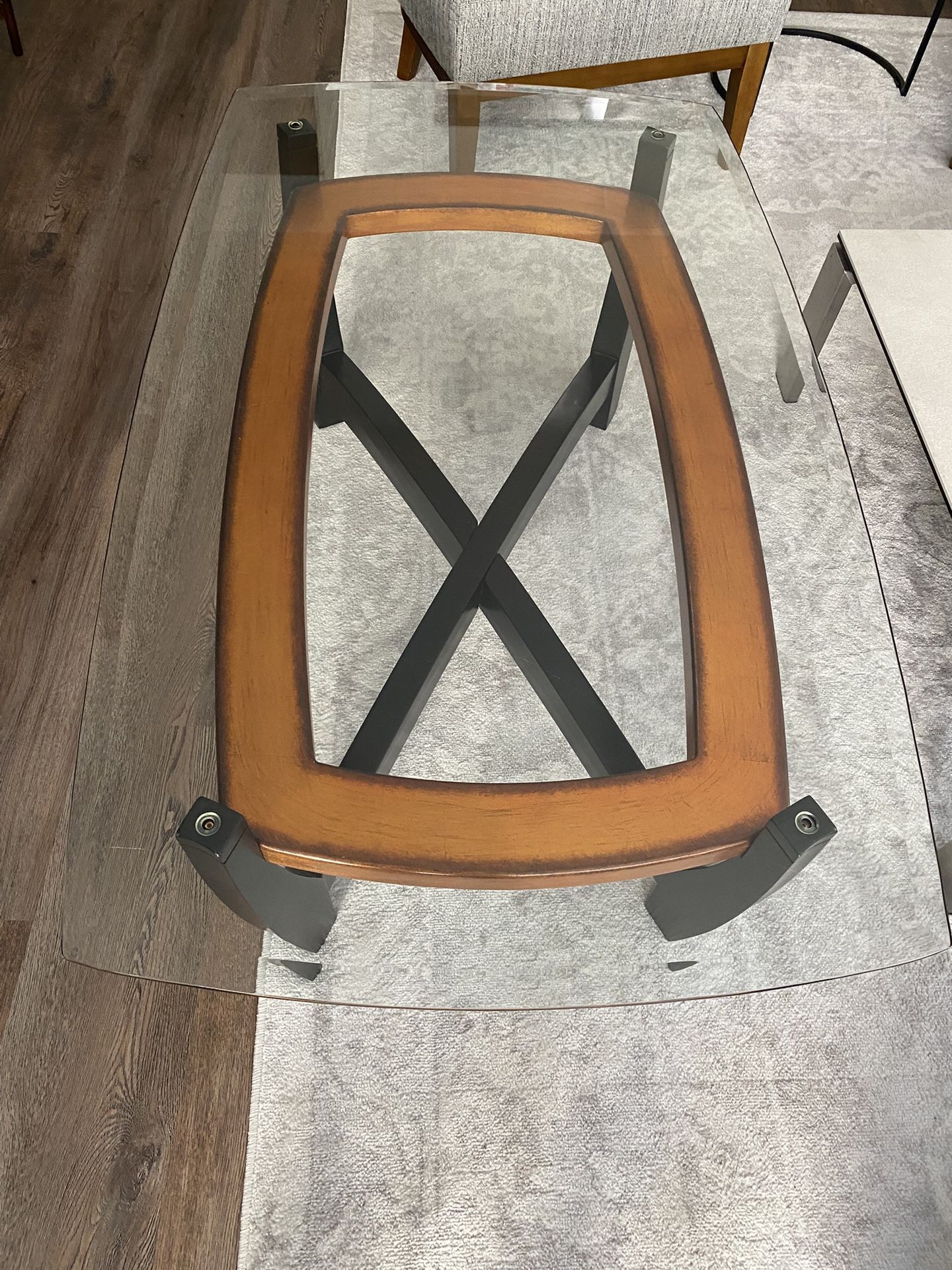 Glass/Wood Coffee Table