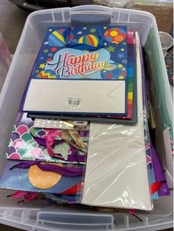 Box Full of Gift Wrapping & Party Supplies