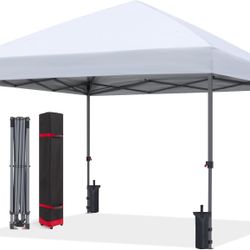 ABCCANOPY Pop Up Canopy - Outdoor Patio Portable Canopy Tent Heavy Duty for Backyard and Deck with 4 Sandbags(White, 10x10)