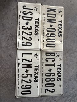 Texas TX License Plate Lot Of 4 Misc Singles