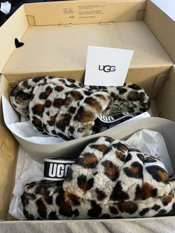 Fluff Yeah Slide Leopard Size 9