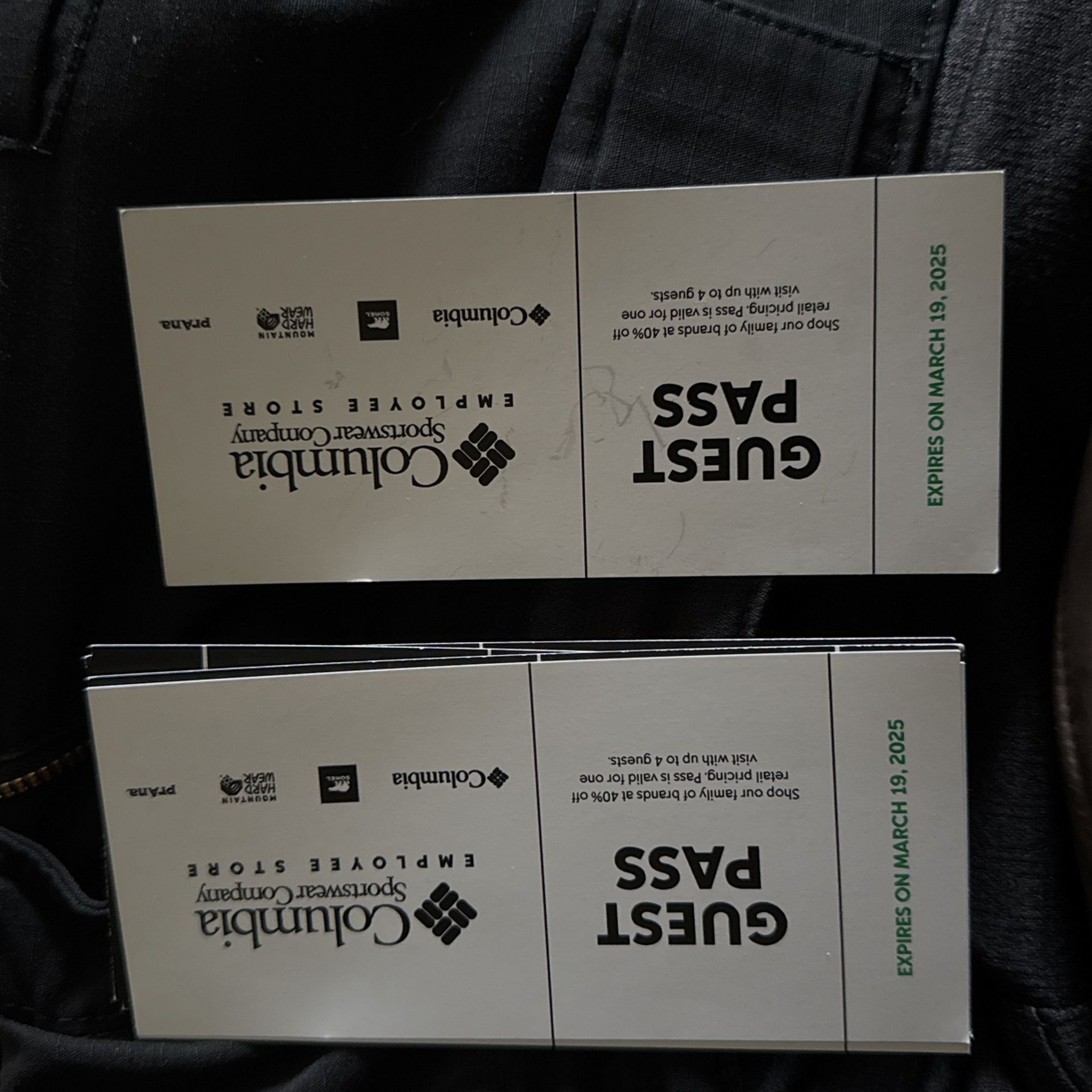 Columbia Sportswear Employee Store Pass