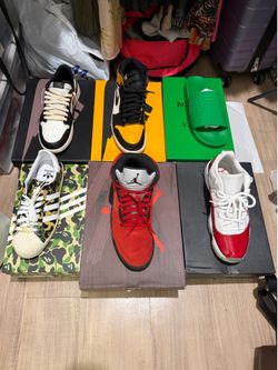 Jordan, bape, bottega sneakers and slides