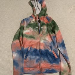 Gorgeous Womens Size Small Burton Multicolored Tie Dye Wb Peak Hoodie Jacket Dry Ride Columbo 