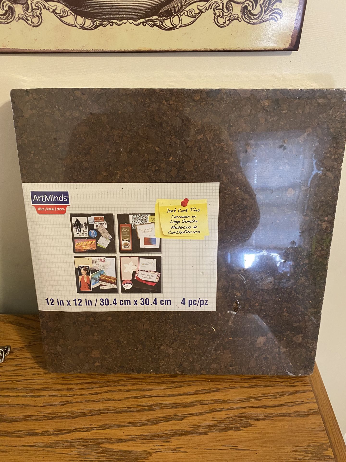 New ArtMinds 4 Pc 12” X 12” Dark Cork Tiles