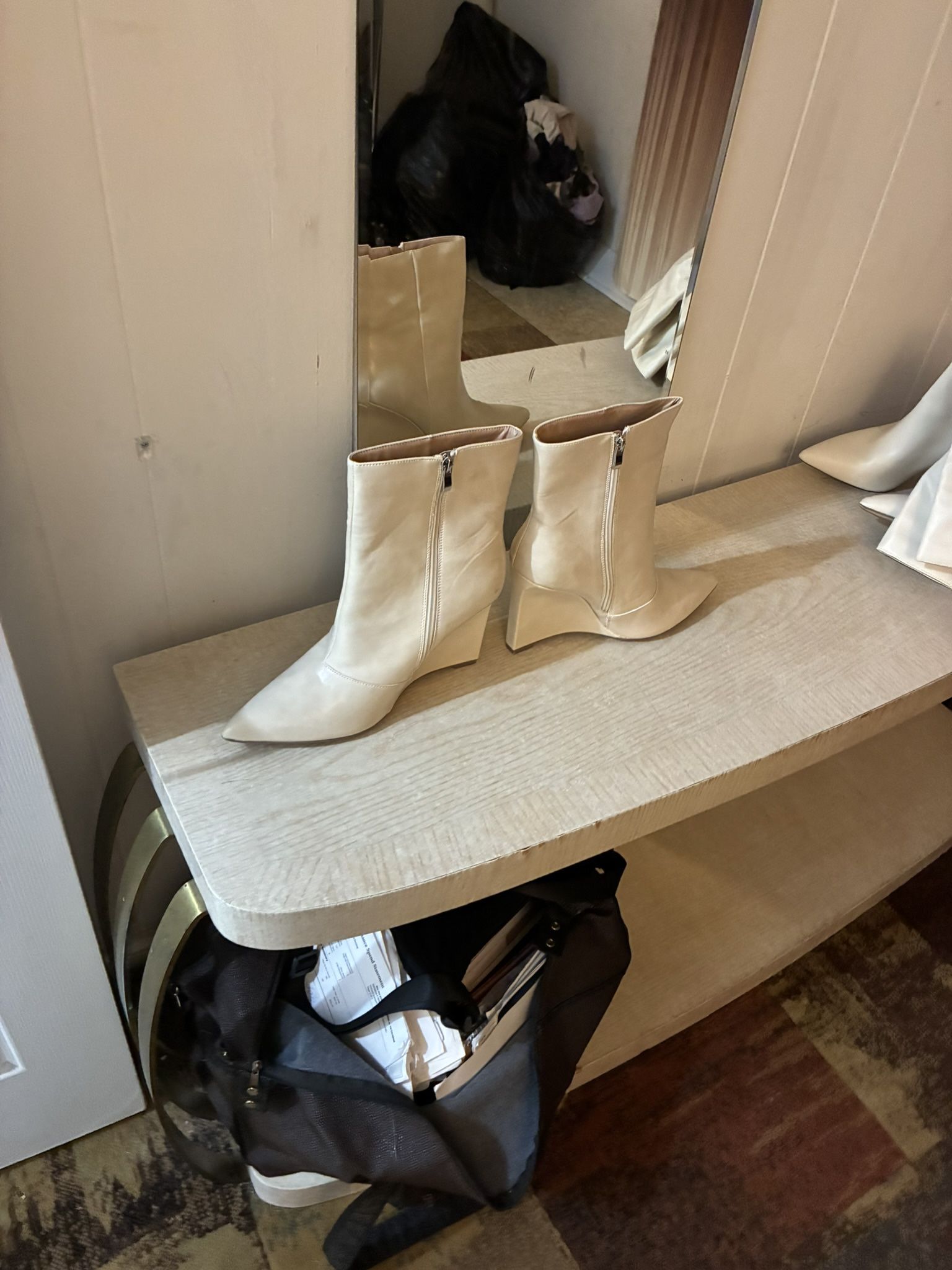 Beige Angle Boots