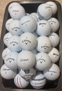 50 Golf Balls As Pictured- Callaway, TaylorMade, Titleist….
