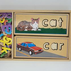 Melissa & Doug Wooden See & Spell Puzzle – Ages 4+
