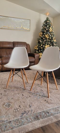 2 Wood And Heavy Plastic Chairs