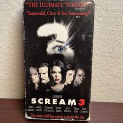 Scream 3 | 2000,  VHS, Alliance | Ghost Face Courtney Cox | Wes Craven Horror