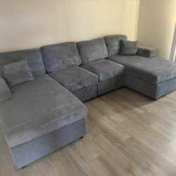 $599 Double Chaise Corduroy Sectional