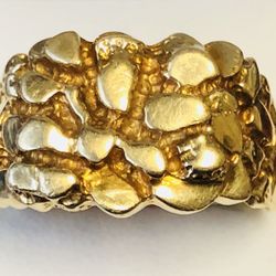 Band Ring Gold 10K Nugget Style 5G Size 9.5 $1500