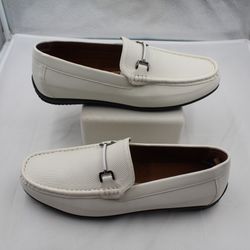 Stacy Adams Colton Men Size 10.5 M White Moc Toe Casual Slip On Bit Loafers