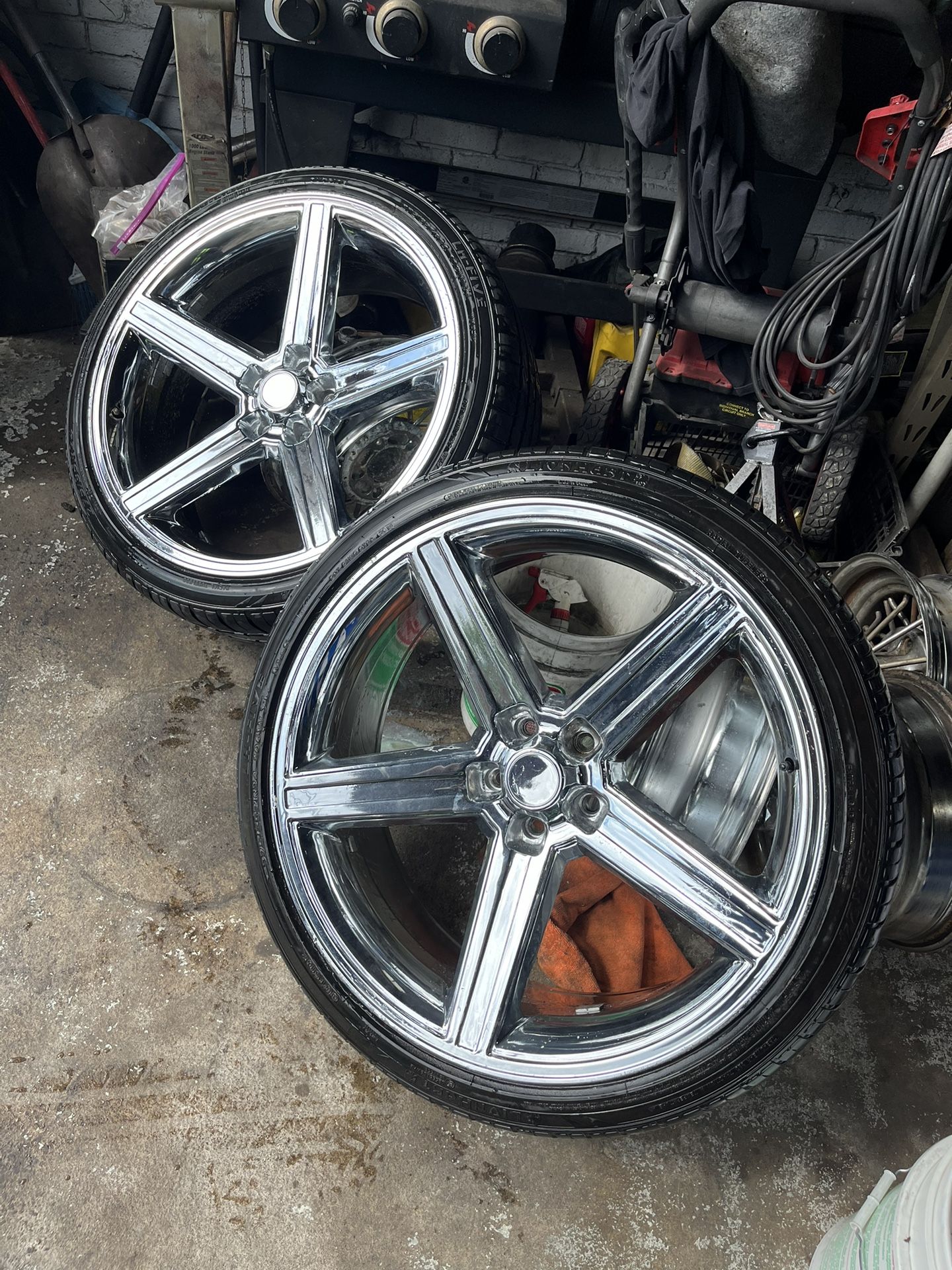 24” set of 4 chrome iroc wheels rims tires 275/35/24 No welds. No cracks. No leaks. Great tires.