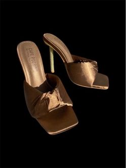 New Women’s Satin Knot Heeled Mule Sandals, 5.5