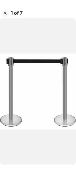 1 Set Multipurpose Belt Stanchions Stainless Silver 35 Total Height 