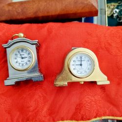 2 Miniature Battery Operated Clocks 