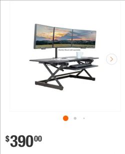 New Rocelco Standing Desk Converter for Computer Workstation, Deluxe Adjustable Riser with Retractable Keyboard Tray, Black, 46 Inch
.