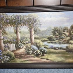 Beautiful 40"x28" Wood Framed Artwork By Artist Betsy Brown. Realistic Look And Feel. Rare Piece!