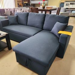 Black Sleeper Sectional Or Sofa Bed With Storage .. 