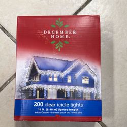 December Home 200 Clear Icicle Lights - Indoor/Outdoor Holiday Decoration