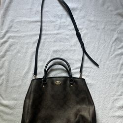 Dark Brown Coach leather shoulder bag
