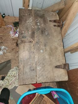 Old Heavy Wooden Chest