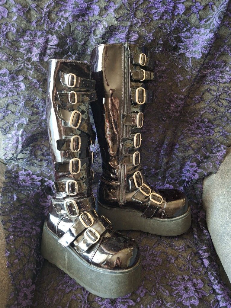Hot Topic Platform Boots Buckle Halloween Goth
