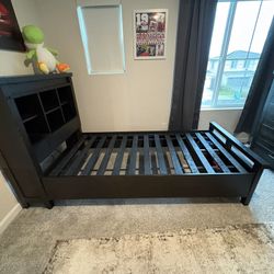 Twin Bed Brown with  Mattress. 