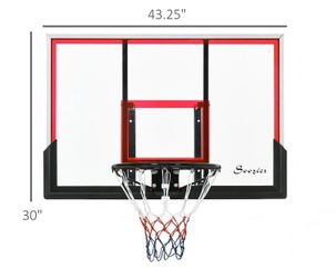 Soozier Wall Mounted 43"x30" Shatter Proof Basketball Backboard (Backboard Only