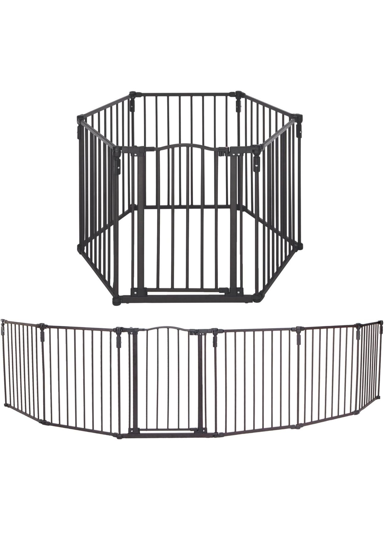 Toddleroo by North States 3 in 1 Arched Decor Metal Superyard 6 Panel Play Yard, Baby Gate, Playpen or Baby Fence