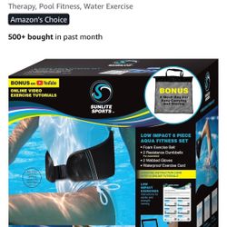 Sunlite Sports Water Workout Combo Set, High Density Water Weight, Swim Belt, Soft Padded, Water Aerobics, Aqua Therapy, Pool Fitness, Water Exercise 