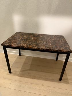 Marble Top Dining Table with Metal Legs. For pick up only