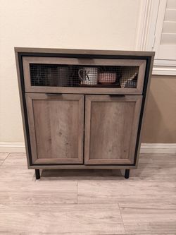 Rustic Wood and Metal Storage Cabinet