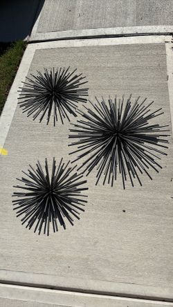 Gunmetal gray starbursts (set of 3)