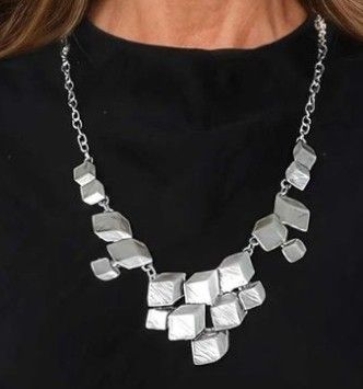 Cubist Necklace Artistic Silver Hammered Jewelry Unisex