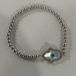 Hamsa Evil Eye Charm Bracelet CZ