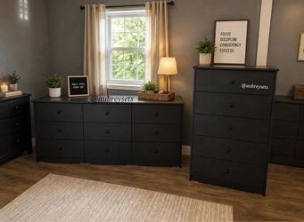 Black Dresser Set – Double and Tall Chest