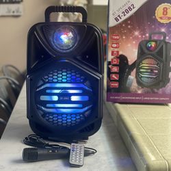 8” Bluetooth Rechargeable Speaker With Microphone & LED Party Ligths 🔊🎶🎤