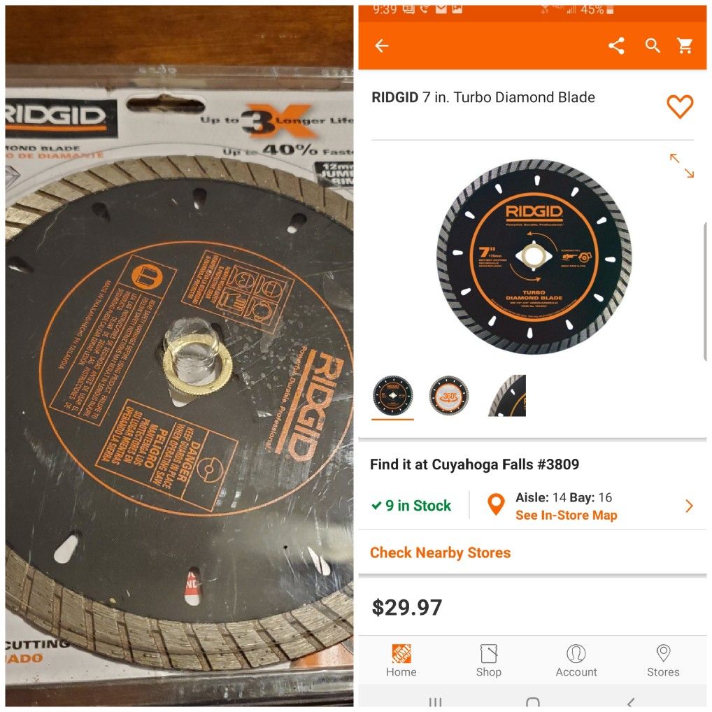 RIDGID 7 in. Turbo Diamond Blade