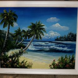 Hand Painted Beach Painting. 