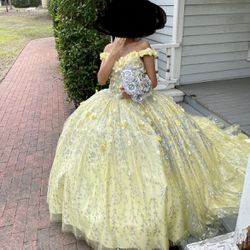 Quinceanera Canary Yellow Dress