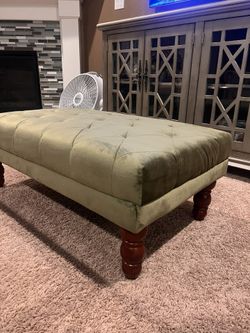 Green Tufted Bench