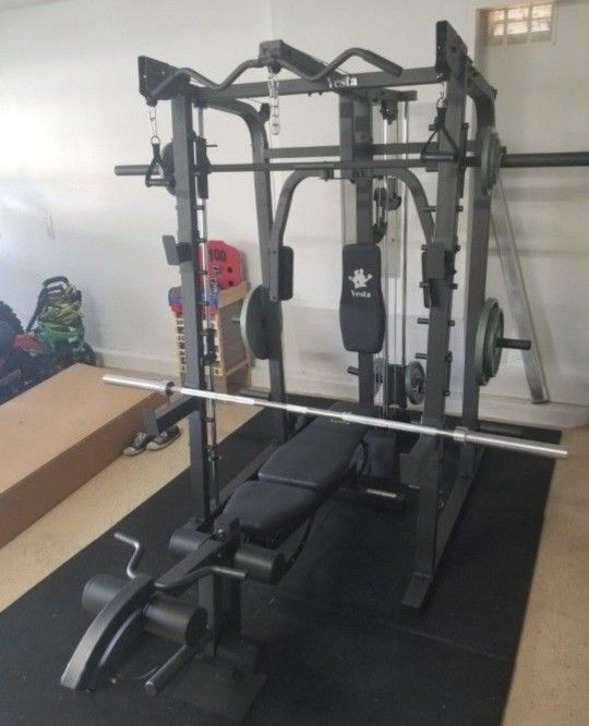 Smith Machine 2001 | Multi-Use Adj Bench | Gym Equipment | Fitness | Squat Rack | Excercise |🔴WEIGHTS AND BARBELL SOLD SEPARATELY 🔴 FREE DELIVERY 🚚